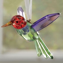 Faceted Crystal Hummingbird Prism Brightly Colored Suncatcher Porch Pati... - $29.94