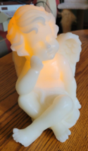 Holiday Wax Cherub Angel Candle Battery Light 8&quot;x5.25&quot; Table Mantle Chri... - £19.65 GBP