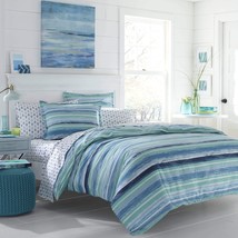 Poppy &amp; Fritz - Twin Comforter Set, Breathable Cotton Bedding, Alex Blue, Twin - £49.55 GBP