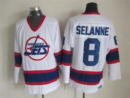 Jets #8 Teemu Selanne Jersey Old Style Uniform White - £39.16 GBP