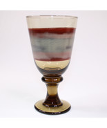 Libbey Nova Brown Wine Or Water Goblet Glass Stem Brown Gray Rust Band G... - €8,95 EUR