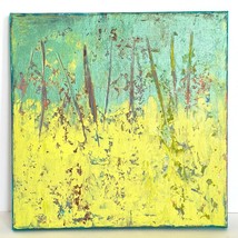 Dance of Spring Original Art Oil Paint Cold Wax Painting on Canvas 12x12in - £119.47 GBP