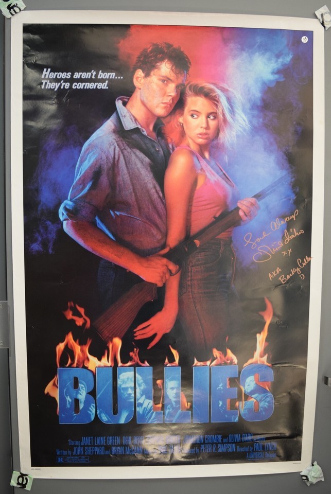 Bullies one sheet 27x41 Movie Poster original from 1986 signed by Olivia... - $67.32