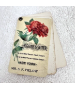Victorian Celluloid Higgins &amp; Seiter New York Notebook w Red Rose 2 1/2 ... - $44.55