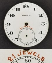 Merrimac 21j pocket movement porcelain face 21 Jewels antique 18s - $34.99