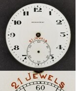 Merrimac 21j pocket movement porcelain face 21 Jewels antique 18s - $641.86 MXN