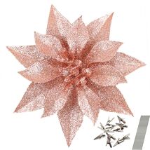 YOSICHY 12 Pcs Artificial Christmas Poinsettia Flowers Deep Champagne Clips - $220.14 MXN YOSICHY 12 Pcs Artificial Christmas Poinsettia Flowers Deep Champagne Clips - $220.14 MXN