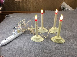 Vtg Christmas Window Candles Electric Lights Plastic Drip Tested Lot 4 - £12.62 GBP