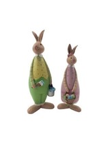 Vintage Pair Easter Bunny Rabbit BOY &amp; GIRL Figures 7.5 in - £15.78 GBP