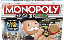 MONOPOLY Game: Crooked Cash Board Game for Families and Kids Ages 8 and Up NEW - £21.67 GBP