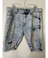 Smoke Rise Acid Wash Paint Splatter Distressed Denim Shorts Size 40 - $24.99