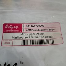 Thirty-One Mini Zipper Pouch Nip Purple Southwest Stripe - £6.63 GBP
