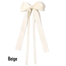 Ribbon Bowknot Hair Clip For Women Girls, Double Bow Long Tassel Barrett... - $7.99