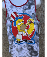 Homer Simpson Beer Drinking Tank Top Duff Medium Born in the U.S.A. New ... - £11.16 GBP