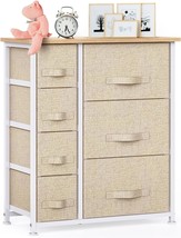 Dresser Chest With Wood Top And Easy Pull Handle, Pipishell 7 Drawer, Office - £49.49 GBP