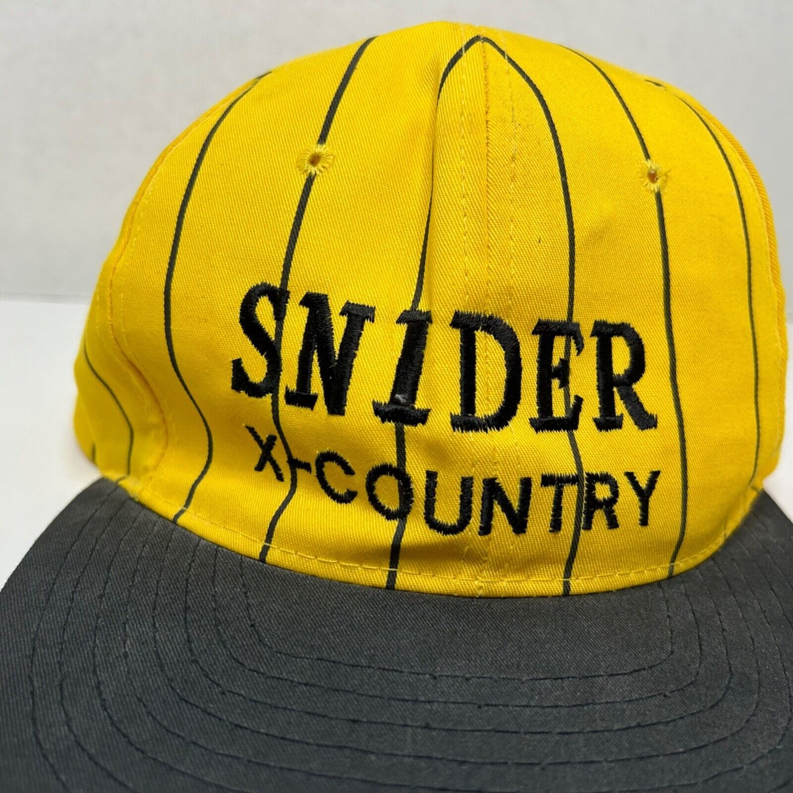 Primary image for Vtg Snider X-Country Hat Snapback Cap Yellow Black Fort Wayne Indiana Cross Ft