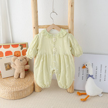 Elegant Baby Girl Romper - Soft, Breathable Spring &amp; Summer Wear for 3-24 Months - £31.46 GBP