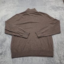 Nautica Sweater Mens L Brown Long Sleeve Turtle Neck Chest Zip Knitted - $18.69