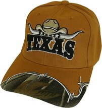 Texas Longhorn Cowboy Hat Barbed Wire Adult Size Adjustable Baseball Cap... - £14.30 GBP