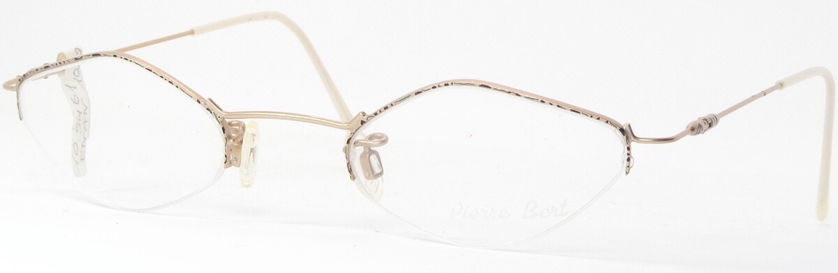 Occhiali Vintage Pierre Bert 5322 B299 Oro Pallido/Nero Verde RARO 48-20... - $66.32