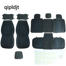 qipldjt Universal Black 13PCS Front+Rear PU Leather Fitted Car Seat Covers - $56.78