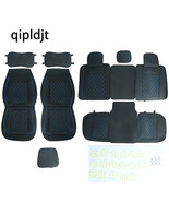 qipldjt Universal Black 13PCS Front+Rear PU Leather Fitted Car Seat Covers - £44.64 GBP