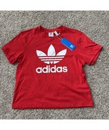 adidas Originals Women&#39;s Adicolor Trefoil Boxy T-Shirt Red Short Sleeve ... - $449.73 MXN