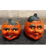 Anthropomorphic Face Vintage Ceramic Jack-O&#39;-Lantern Pumpkin Halloween J... - £68.51 GBP