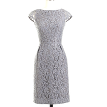 J Crew ELSA Lace Party Dress | Sz P6 Petite 6 | Light Grey Bridesmaid We... - £63.53 GBP