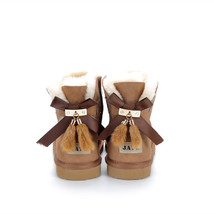 Fashion Natural Winter Boots Women Snow Boots Real Warm Boots Bow tassel Genuine - £82.26 GBP