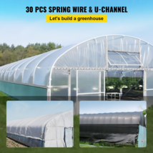 Spring Wire &amp; Lock Channel Kit, 6.56ft U-Channel 30 Pack for Greenhouse - £149.04 GBP