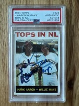 1964 TOPPS #423 PSA auto 8 Hank Aaron Willie Mays autographed POP1 tops in NL - £39,429.00 GBP