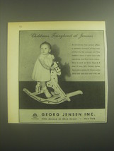 1945 Georg Jensen Toddler's Dress and Hobby Horse Ad - Children's Fairyland - $18.49
