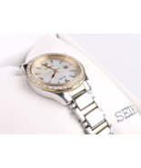 Seiko SUT126 Solar Zweifarbig Kristall Lünette Perlmutt Ziffernblatt Damenuhr - $159.97