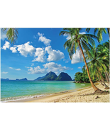 Funnytree 7X5Ft Summer Tropical Beach Backdrop Seaside Island Palm Trees... - £20.33 GBP