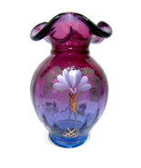 Fenton Art Glass hand painted 2003 Honor Collection Mulberry Vase LE 783... - £125.62 GBP