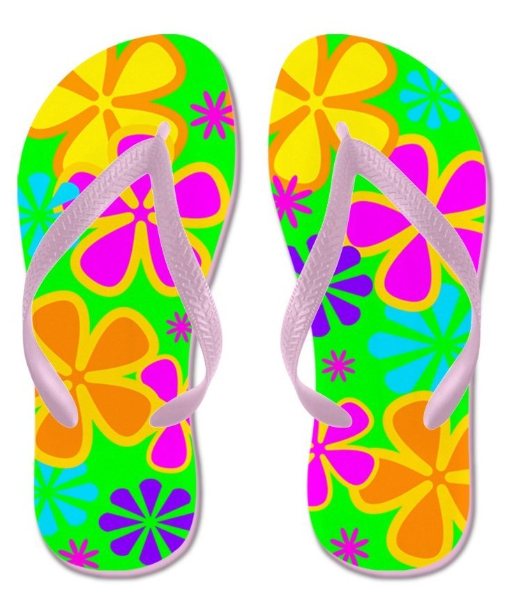Petal Power Flip Flops with Pink Straps - Women's