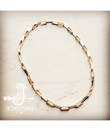 Matte Gold Large Chain Link Layering Necklace 255n - £19.87 GBP