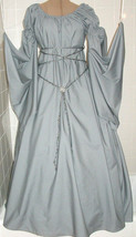 NEW RENAISSANCE Goth Grey Chemise Puff shoulder  &amp;  long sleeve costume ... - £63.39 GBP