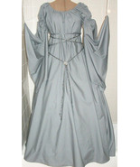 NEW RENAISSANCE Goth Grey Chemise Puff shoulder  &amp;  long sleeve costume ... - £60.20 GBP