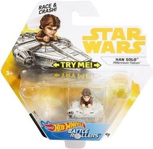 Hot Wheels Star Wars Battle Rollers Han Solo Han&#39;s Speeder Unopened - $8.55