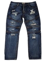 Original Vintage Denim Smoke Rise Distressed Jeans Men 40x32 Zippers 5pkt - £35.09 GBP