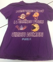 Pixels Purple T-shirt M Everything I Know I Learned From Video Games Sh1 - $4.94