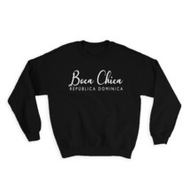 Boca Chica : Gift Sweatshirt Cursive Typography República Dominica Tropical Beac - £22.61 GBP