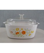 Vintage Corning Ware A-5-B WILDFLOWER 5 Liter Casserole Dish Pyrex Lid A... - $49.99