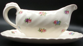 Royal Staffordshire Clarice Cliff China Gravy Boat with Saucer Vintage England - £24.66 GBP