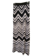 2B bebe Black &amp; White Stretch Poly Maxi Skirt Elastic Waist Sz XS 0 2 Hand Wash - £7.78 GBP