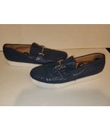 Marc Nolan Men’s Boardwalk Navy Woven Leather Horse-Bit Sneakers Slip On... - €62,67 EUR