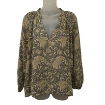 $345 VINCE 100% Silk Blouse  Sheer Vintage Botanical Print size M - £42.69 GBP