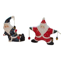 Vintage Ceramic Santa Claus Candle Stick Holders Set of 2 - £14.17 GBP